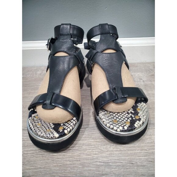 Donald Pliner Lido Snake Print Leather Wedge Open Toe Gladiator Sandals Sz 6.5M - Picture 16 of 16